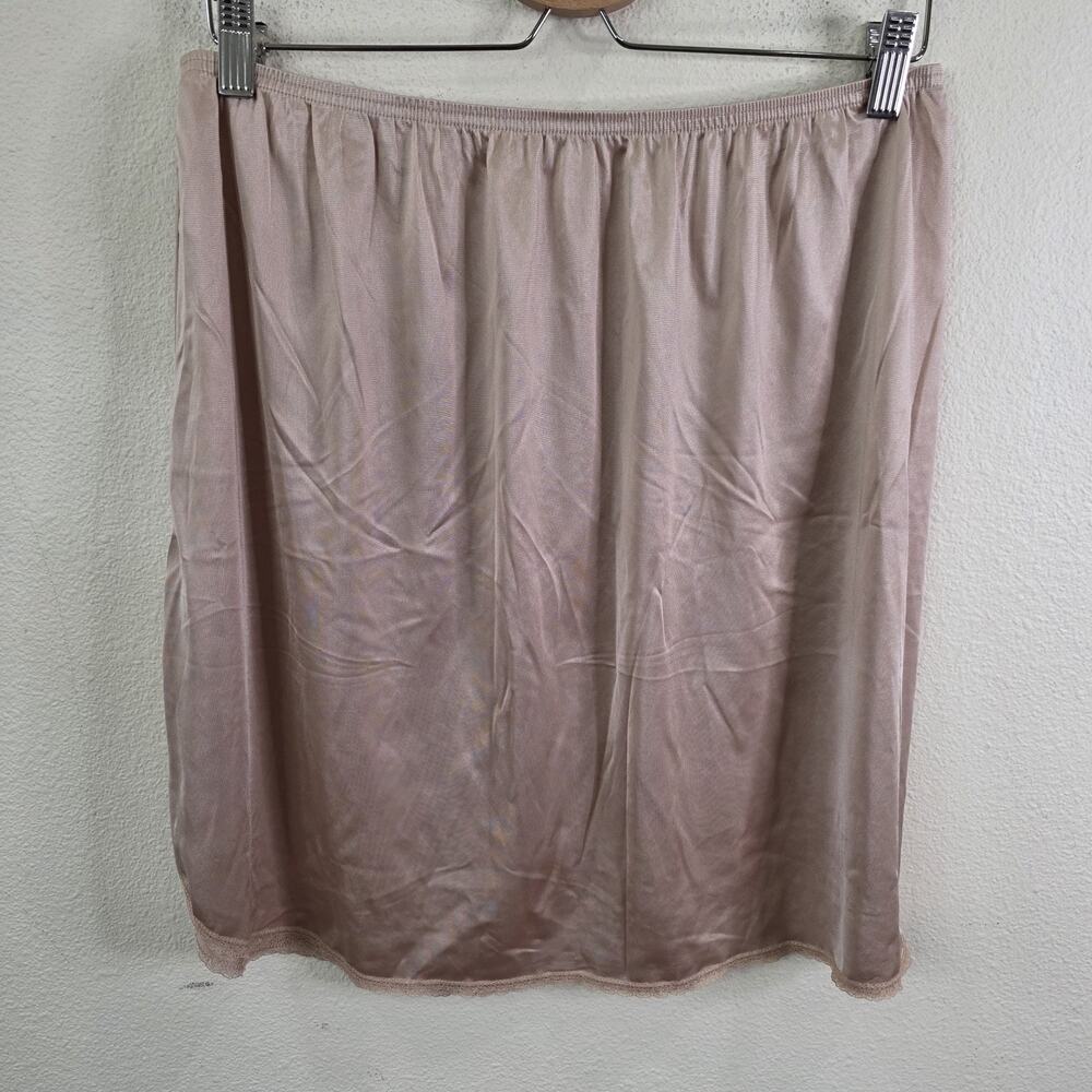 Vassarette Nude Beige Nylon Lace Half Slip Women's Size XL/44, 20"